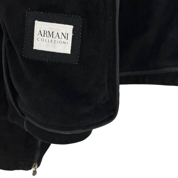 Armani Collezioni Moto Style Full Zip Jacket Sz 40 Black - Picture 3 of 12